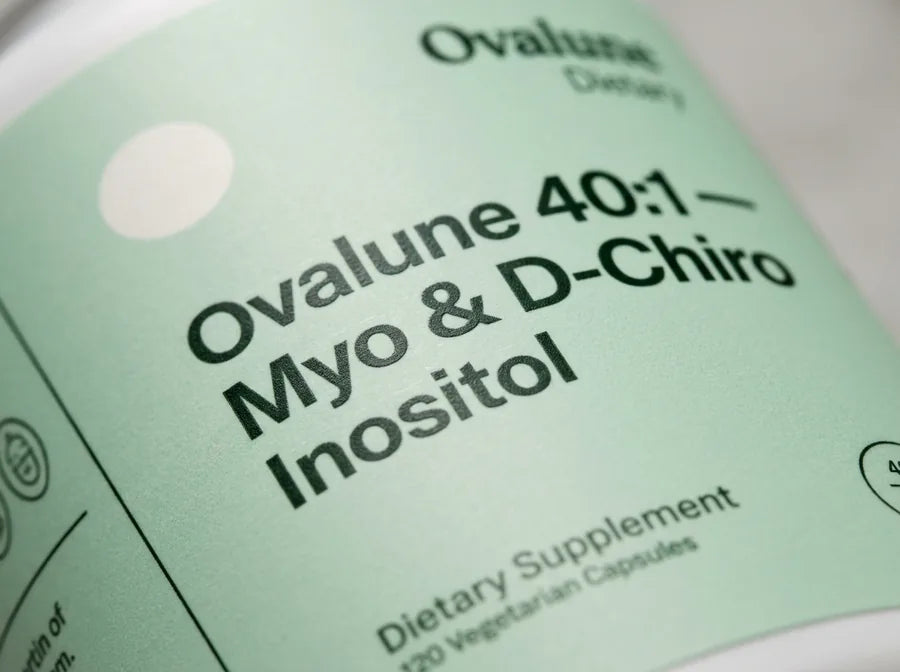 Ovalune label close-up: myo and D-chiro inositol